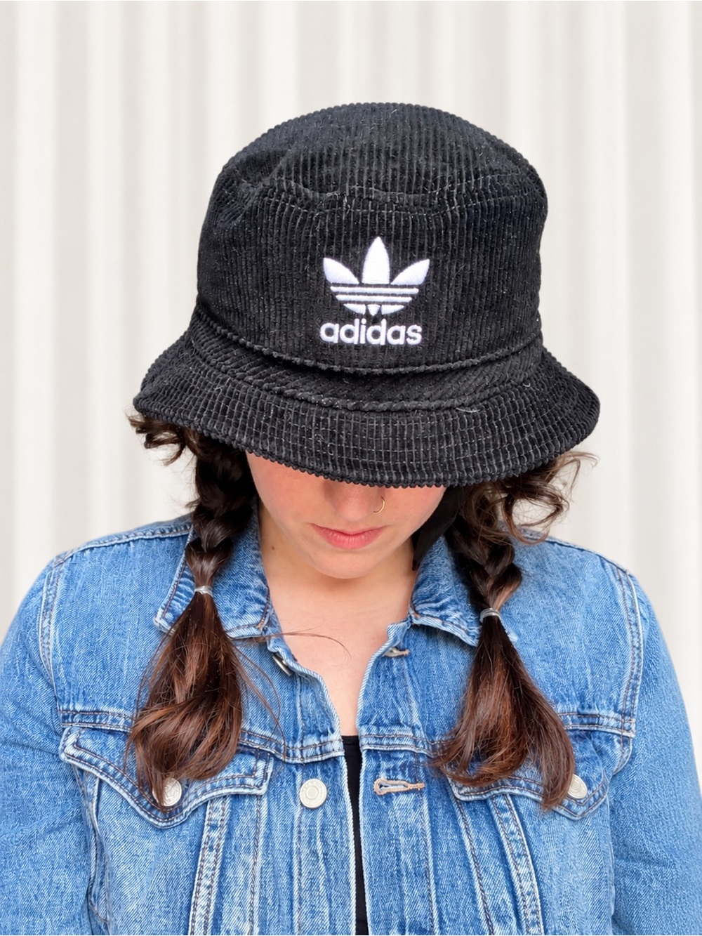 Adidas Originals Black Corduroy Bucket Hat Unisex